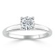 Ring with Round Diamond 0,55 ct in White Gold - фото