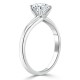 Ring with Round Diamond 0,55 ct in White Gold - фото