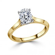Кольцо для Помолвки с Бриллиантом огранки «Кушон» 0,75 ct в Желтом Золоте 750 пробы