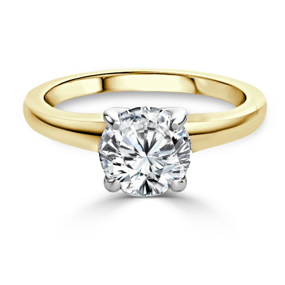 Кольцо с Бриллиантом 0,51 ct из Желтого Золота 750 пробы - фото