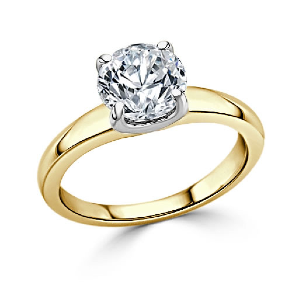 Кольцо с Бриллиантом 0,51 ct из Желтого Золота 750 пробы - фото