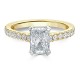 Ring with 0,71 ct "Radiant" Diamond and 0,56 ct ScatteRing in 750 Yellow Gold - фото