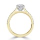 Ring with 0,71 ct "Radiant" Diamond and 0,56 ct ScatteRing in 750 Yellow Gold - фото