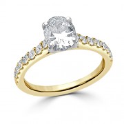Кольцо для Помолвки с Бриллиантом «Овал» 0,58 ct и россыпью 0,56 ct