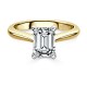 Кольцо для Помолвки с Бриллиантом «Эмеральд» 0,70 ct в Желтом Золоте 750 пробы - фото