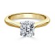 Кольцо с Бриллиантом огранки «Кушон» 0,51 ct из Желтого Золота 750 пробы - фото