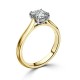 Кольцо с Бриллиантом огранки «Кушон» 0,51 ct из Желтого Золота 750 пробы - фото