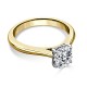 Кольцо с Бриллиантом огранки «Кушон» 0,51 ct из Желтого Золота 750 пробы - фото