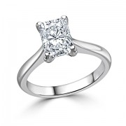 Кольцо для Помолвки из Белого Золота с Бриллиантом огранки «Радиант» 0,71 ct