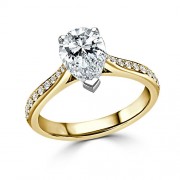 Кольцо для Помолвки с Бриллиантом «Груша» 0,52 ct в Желтом Золоте 750 пробы