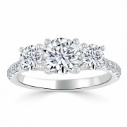 Кольцо для Помолвки с Центральным Бриллиантом 0,70 ct и инкрустацией весом в 0,86 ct