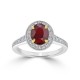 Кольцо с Натуральным Рубином 0,93 ct из Белого Золота 750 пробы - фото
