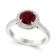 Engagement Ring in 750 White Gold with Ruby 0,59 ct - фото