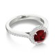 Engagement Ring in 750 White Gold with Ruby 0,59 ct - фото