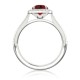 Engagement Ring in 750 White Gold with Ruby 0,59 ct - фото