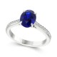 Кольцо для Помолвки с Сапфиром 0,96 ct и Бриллиантами 0,3 ct из Белого Золота 750 пробы - фото