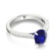 Кольцо для Помолвки с Сапфиром 0,96 ct и Бриллиантами 0,3 ct из Белого Золота 750 пробы - фото