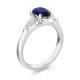 Кольцо из Белого Золота 750 пробы с Сапфиром 0,96 ct и Бриллиантами 0,22 ct - фото