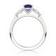 Кольцо из Белого Золота 750 пробы с Сапфиром 0,96 ct и Бриллиантами 0,22 ct - фото