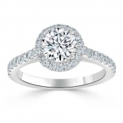 Кольцо для Помолвки с Центральным круглым Бриллиантом 0,70 ct и россыпью 0,53 ct